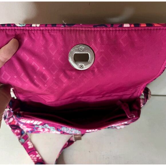 Vera Bradley Bloom Berry Turnlock Crossbody Camera Purse Bag Pink Floral - Picture 4 of 6